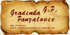 Gradinka Panzalović vizit kartica